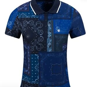 NWT G/FORE Womens Bandana Print Polo Twilight